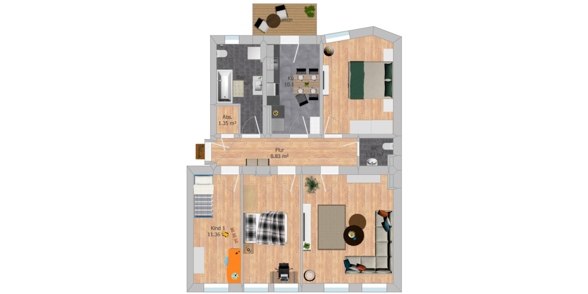 4-Raum-Wohnung | renoviert | Balkon & Gäste-WC | nahe Altstadt 4 zimmer