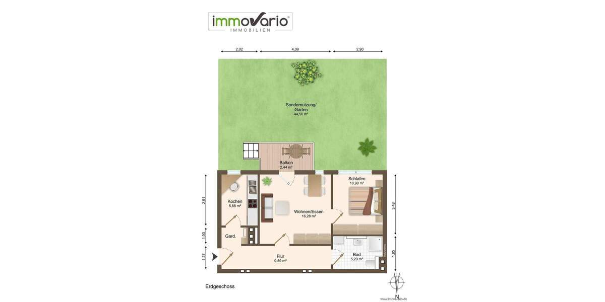Etagenwohnung Magdeburg / Alte Neustadt Alte Neustadt - 2 Zimmer, 49 m&sup2;, 120.000&euro; | Angebot:25699988