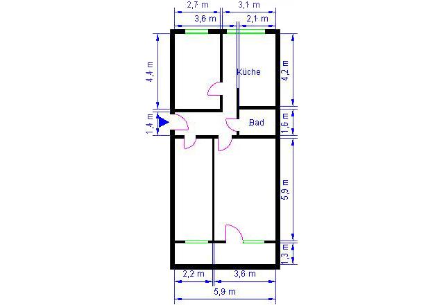 Familienfreundliche 3-Raumwohnung, Kitas und Schulen in der Nähe zimmer