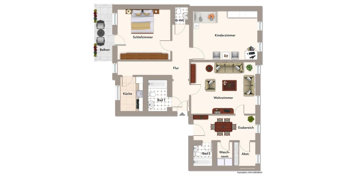Dachgeschoßwohnung Magdeburg Nordwest - 3 Zimmer, 107 m&sup2;, 910&euro; | Angebot:25751586