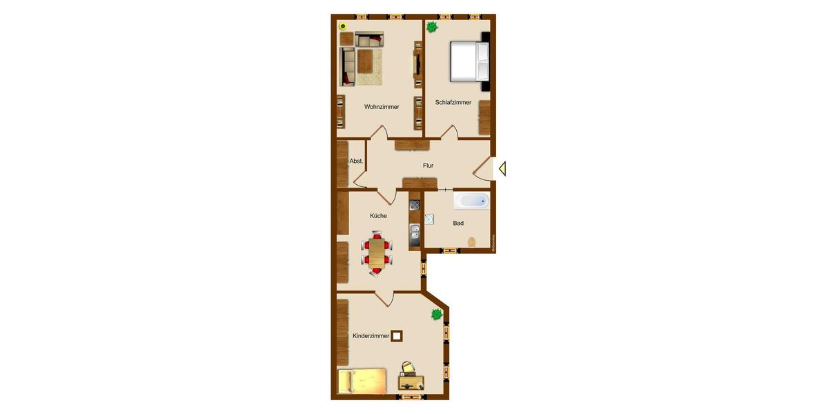 Dachgeschoßwohnung Magdeburg Nordwest - 3 Zimmer, 75 m&sup2;, 769&euro; | Angebot:26652793