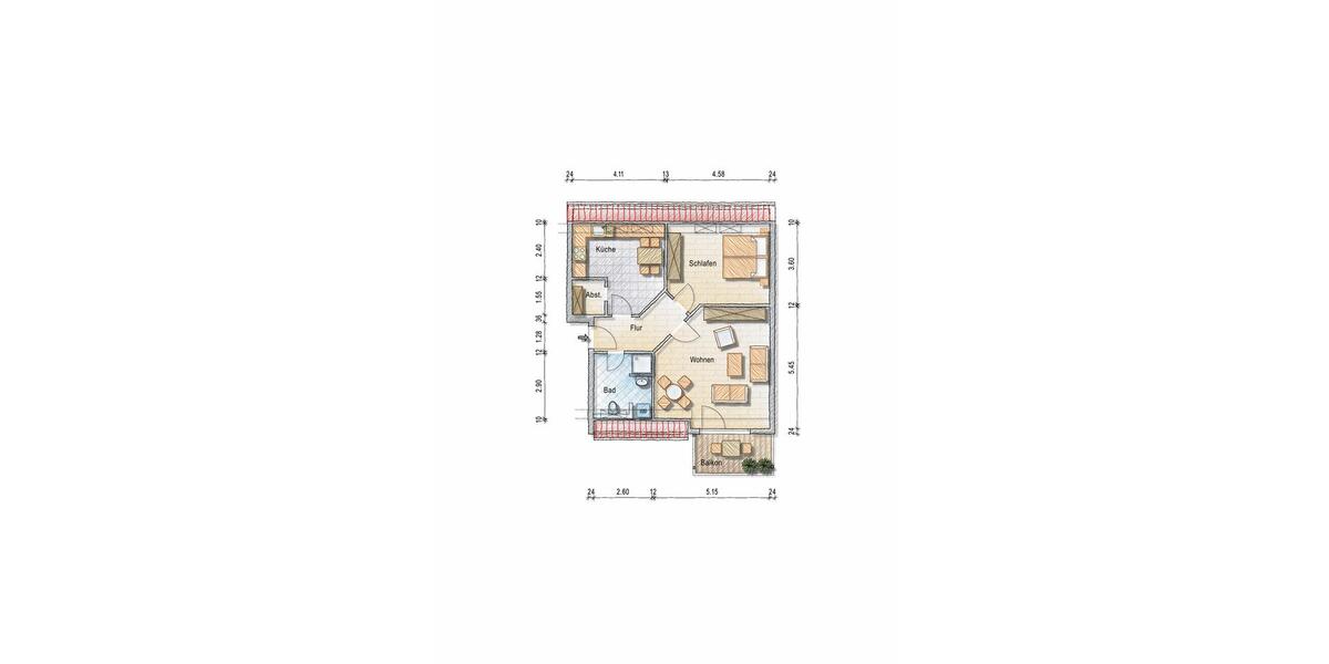 Dachgeschoßwohnung Wolmirstedt - 2 Zimmer, 71 m&sup2;, 461&euro; | Angebot:25251272