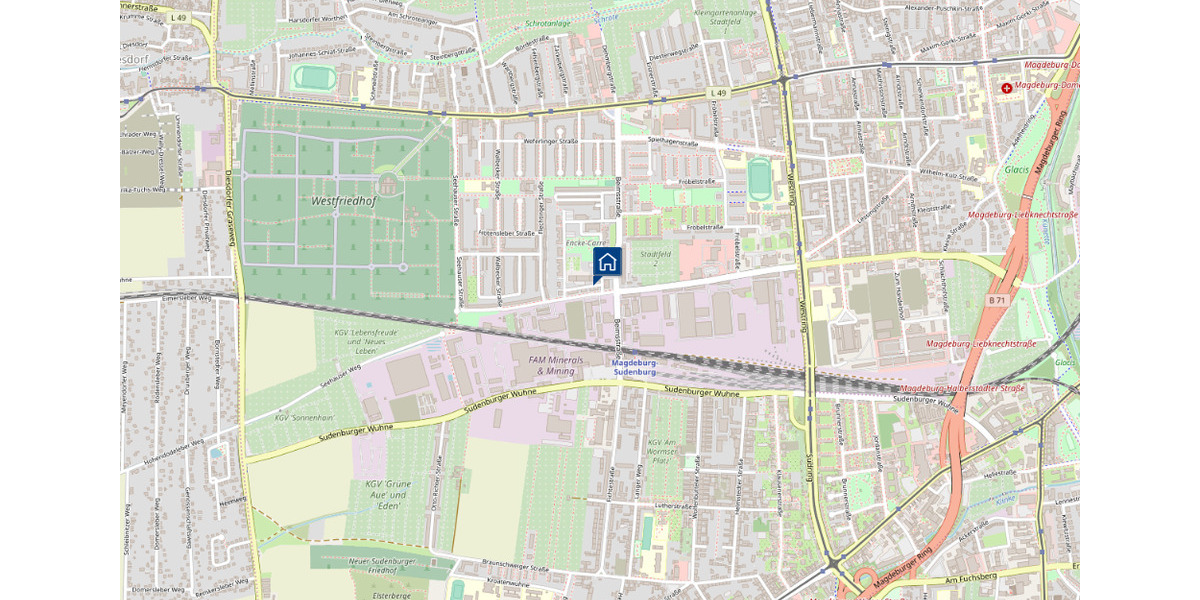 Etagenwohnung Magdeburg Diesdorf - 2 Zimmer, 60 m&sup2;, 400&euro; | Angebot:25361228