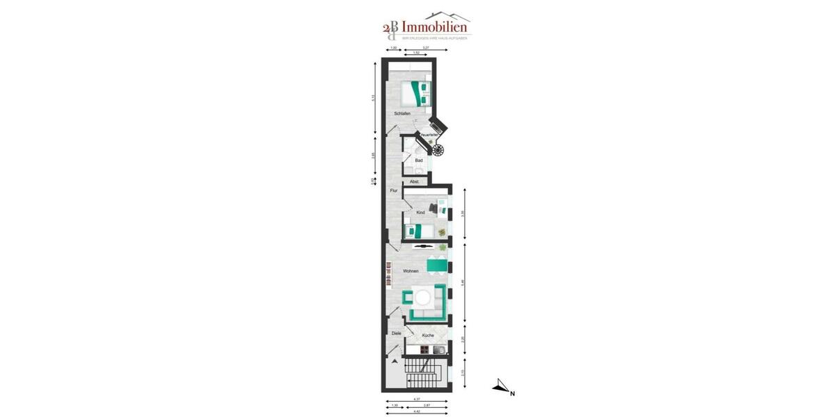 Etagenwohnung Magdeburg Leipziger Straße - 3 Zimmer, 72 m&sup2;, 520&euro; | Angebot:26534914