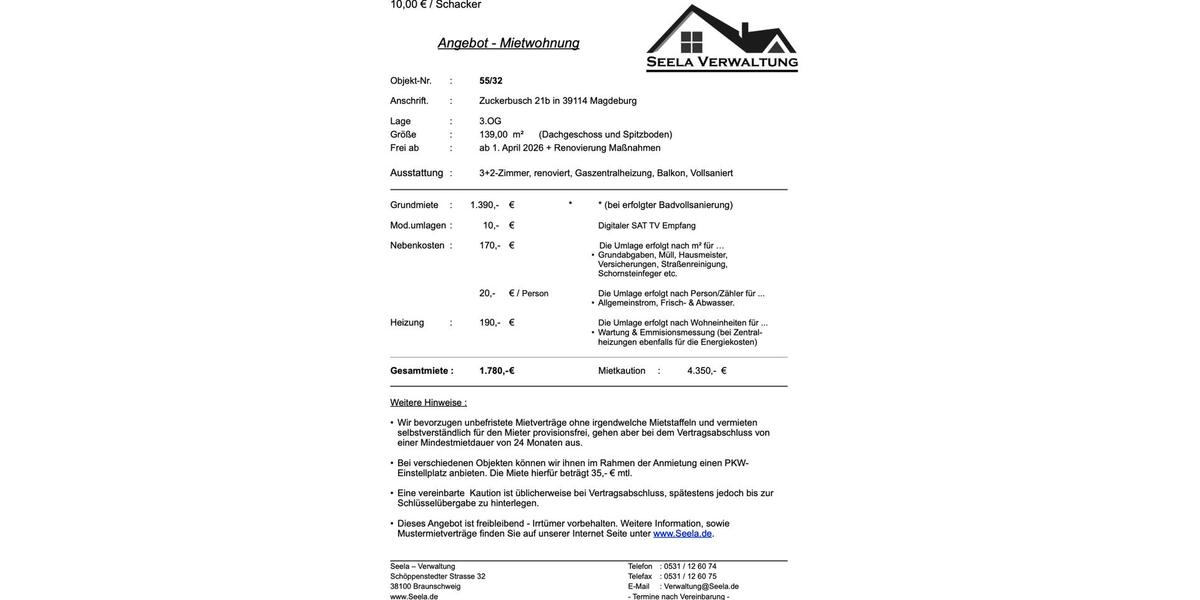 Maisonettenwohnung Magdeburg Brückfeld - 5 Zimmer, 139 m&sup2;, 1.390&euro; | Angebot:27593506