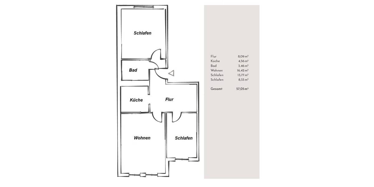 Etagenwohnung Magdeburg Neue Neustadt - 3 Zimmer, 57 m&sup2;, 340&euro; | Angebot:26017853