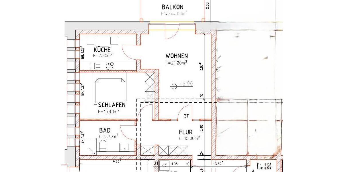 Etagenwohnung Magdeburg Neue Neustadt - 2 Zimmer, 70 m&sup2;, 688&euro; | Angebot:26084100