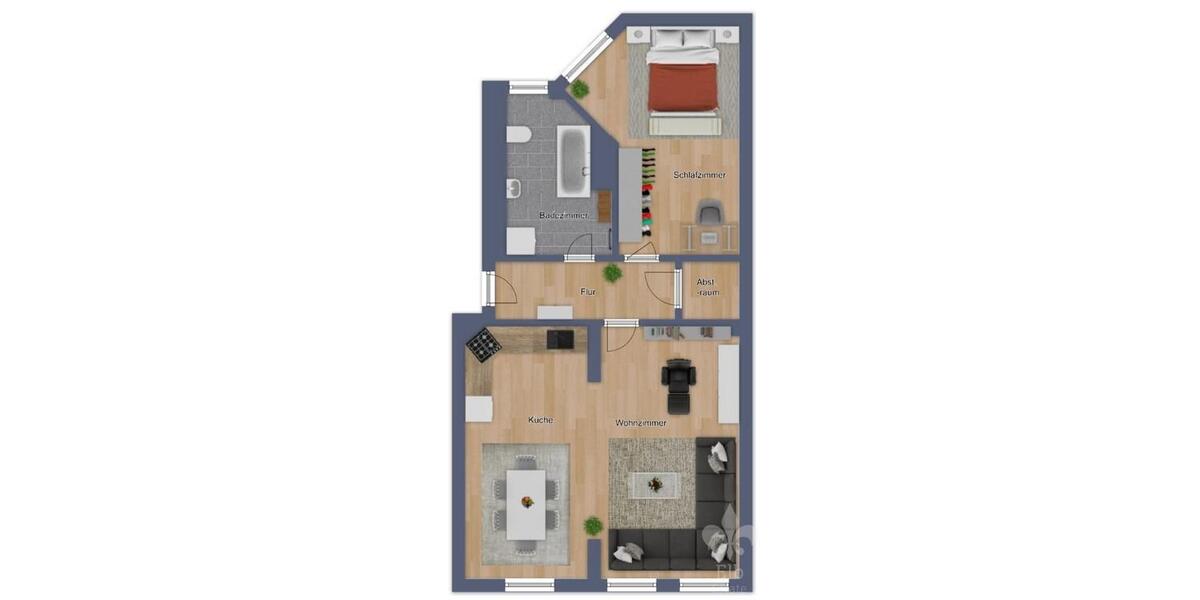 Etagenwohnung Magdeburg Nordwest - 2 Zimmer, 58 m&sup2;, 425&euro; | Angebot:26268044