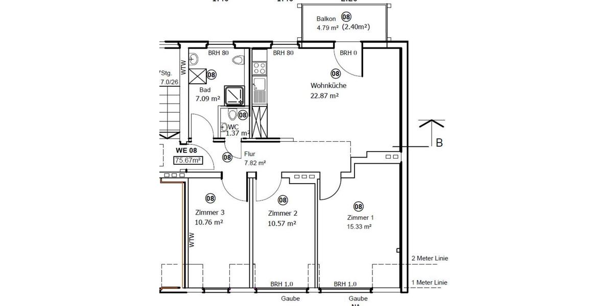 Dachgeschoßwohnung Magdeburg Beyendorf-Sohlen - 3 Zimmer, 76 m&sup2;, 684&euro; | Angebot:24839443