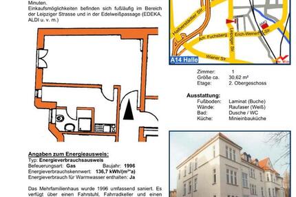 Wohnung Magdeburg Leipziger Straße - 1 Zimmer, 31 m&sup2;, 370&euro; | Angebot:25297793