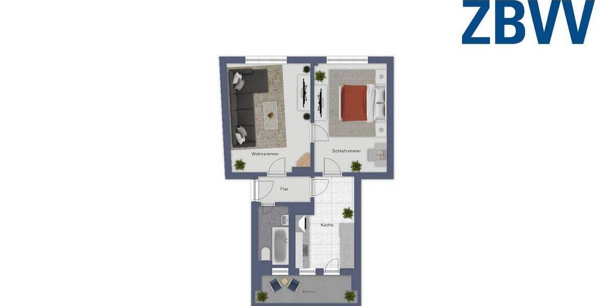 Etagenwohnung Magdeburg Cracau - 2 Zimmer, 48 m&sup2;, 339&euro; | Angebot:26557119