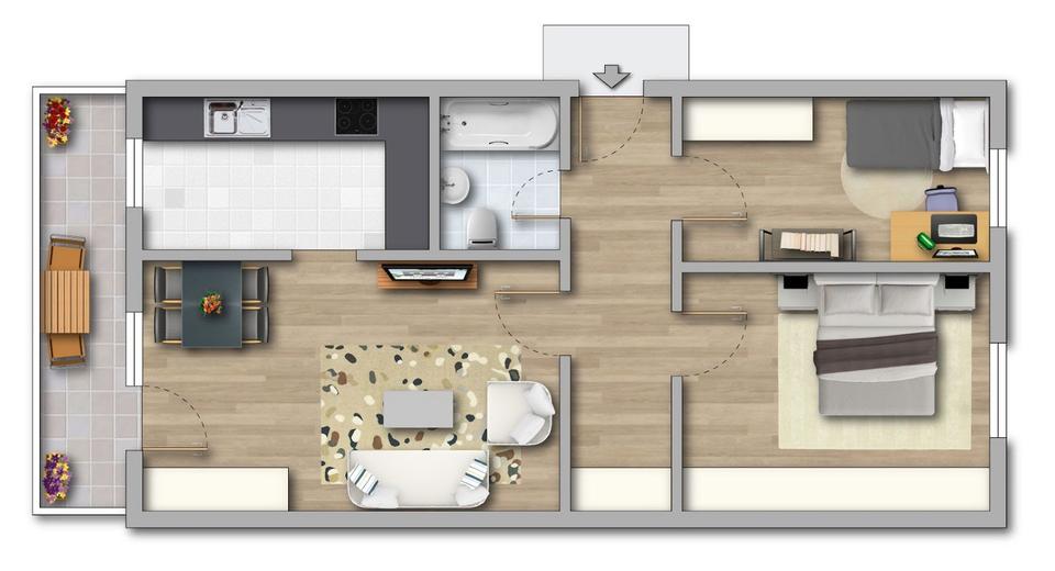 Etagenwohnung Magdeburg Großer Silberberg - 3 Zimmer, 70 m&sup2;, 478&euro; | Angebot:25879993