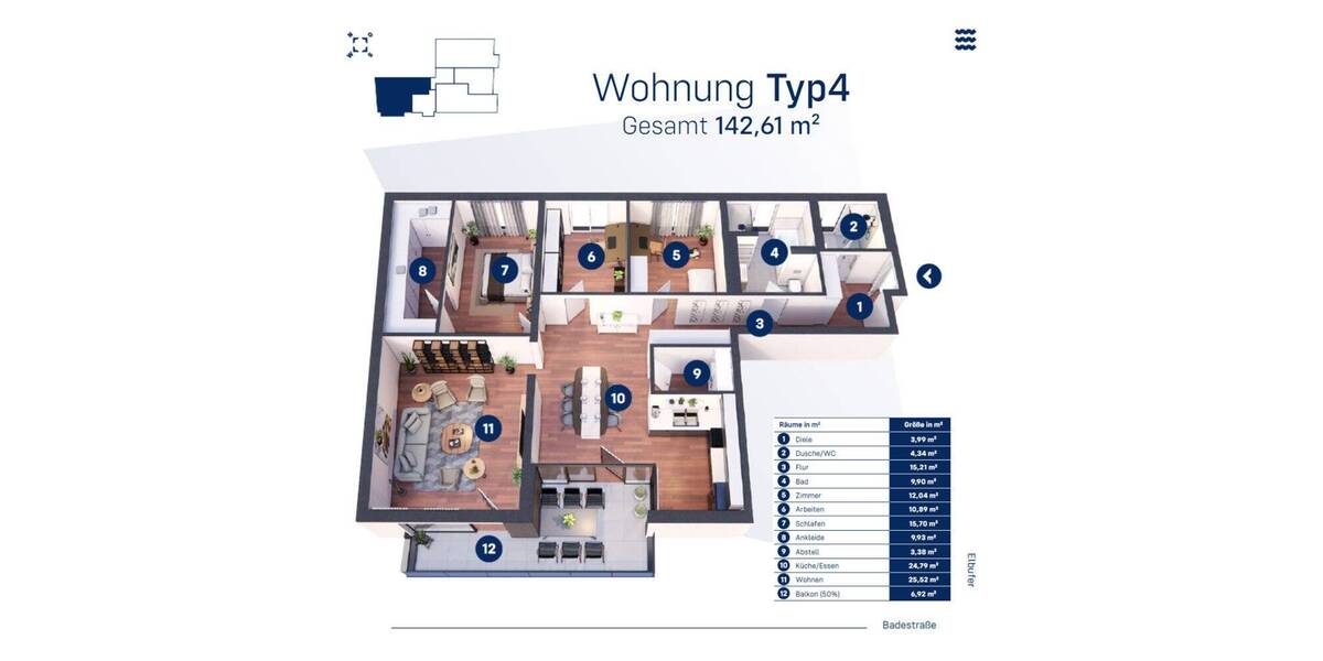 Etagenwohnung Magdeburg Werder - 4 Zimmer, 142 m&sup2;, 649.000&euro; | Angebot:25708755