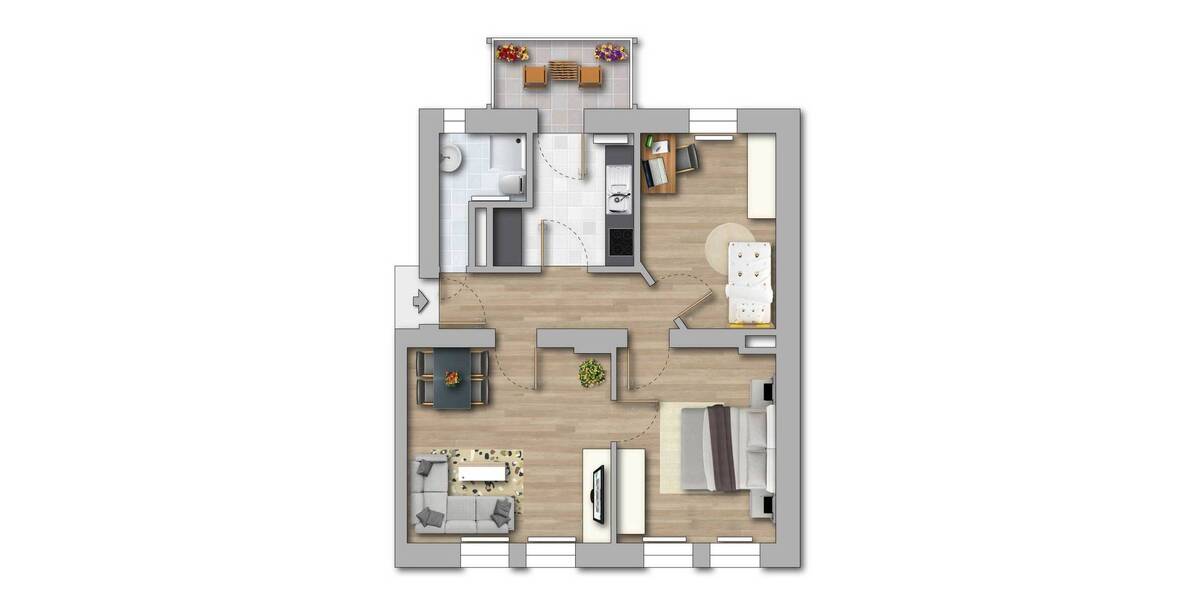 Etagenwohnung Magdeburg Sudenburg - 3 Zimmer, 57 m&sup2;, 381&euro; | Angebot:26673530
