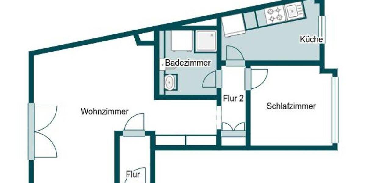 Etagenwohnung Magdeburg Cracau - 2 Zimmer, 53 m&sup2;, 130.000&euro; | Angebot:26487239