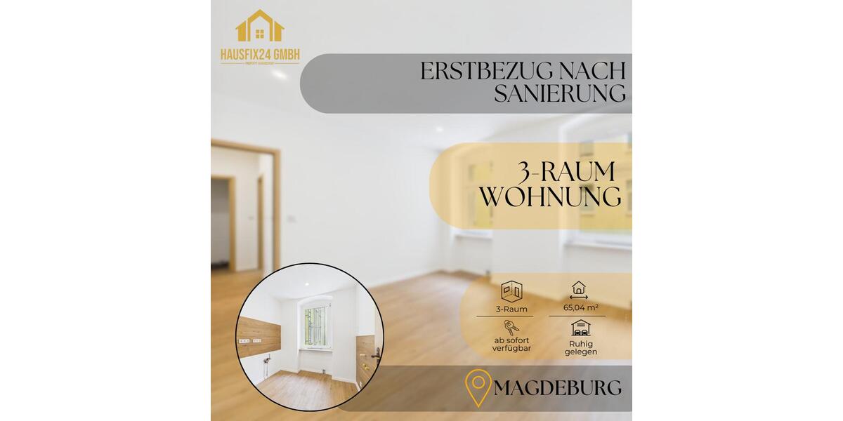 Etagenwohnung Magdeburg - 3 Zimmer, 65 m&sup2;, 637&euro; | Angebot:26692667