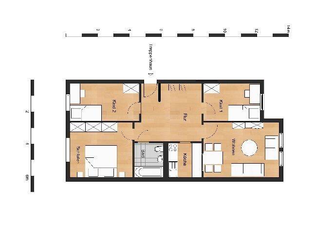 Etagenwohnung Oschersleben Oschersleben - 4 Zimmer, 70 m&sup2;, 373&euro; | Angebot:26869354