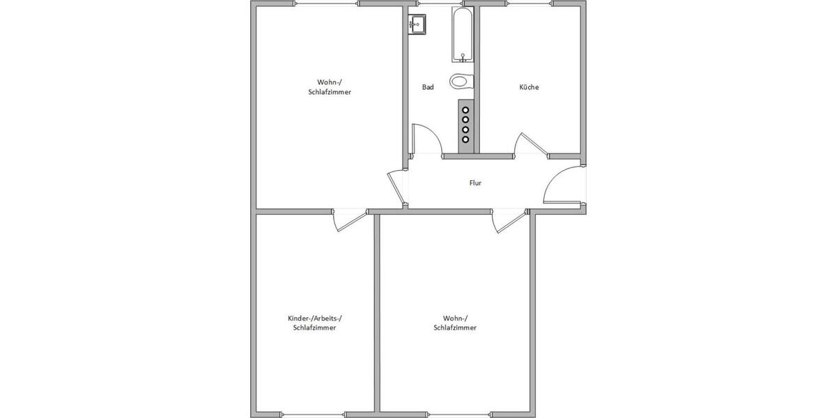 Etagenwohnung Magdeburg Leipziger Straße - 3 Zimmer, 83 m&sup2;, 619&euro; | Angebot:25928446