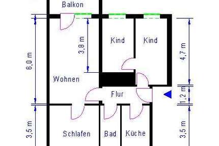 Wohnung Magdeburg Neue Neustadt - 4 Zimmer, 70 m&sup2;, 421&euro; | Angebot:25613582