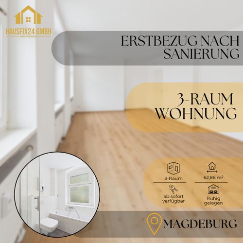 Etagenwohnung Magdeburg - 3 Zimmer, 63 m&sup2;, 618&euro; | Angebot:26692665