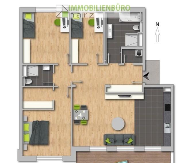 Etagenwohnung Magdeburg Nordwest - 3 Zimmer, 127 m&sup2;, 1.499&euro; | Angebot:26013750