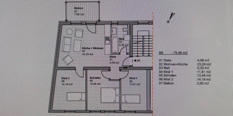 Etagenwohnung Magdeburg Alt Olvenstedt - 4 Zimmer, 75 m&sup2;, 804&euro; | Angebot:25161458