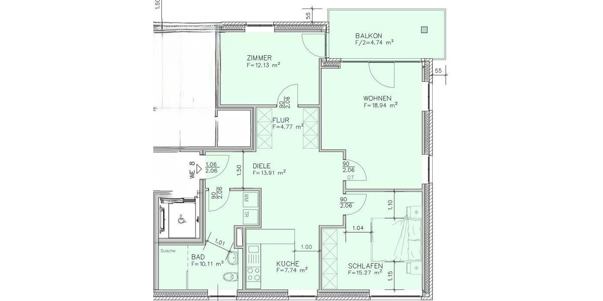 Etagenwohnung Magdeburg Alte Neustadt - 3 Zimmer, 84 m&sup2;, 1.103&euro; | Angebot:25903033