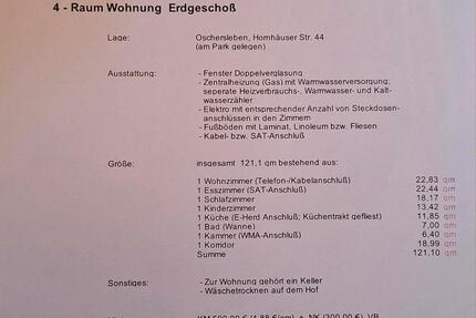 Wohnung Oschersleben (Bode) - 4 Zimmer, 121 m&sup2;, 890&euro; | Angebot:26586333