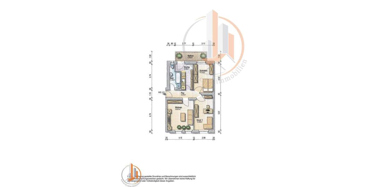 Etagenwohnung Magdeburg Sudenburg - 3 Zimmer, 71 m&sup2;, 105.000&euro; | Angebot:25736760