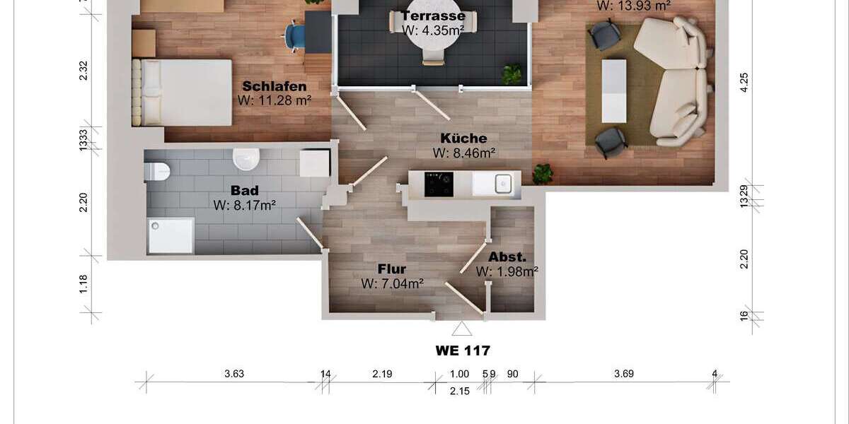 Etagenwohnung Magdeburg Alte Neustadt - 2 Zimmer, 55 m&sup2;, 560&euro; | Angebot:25267067