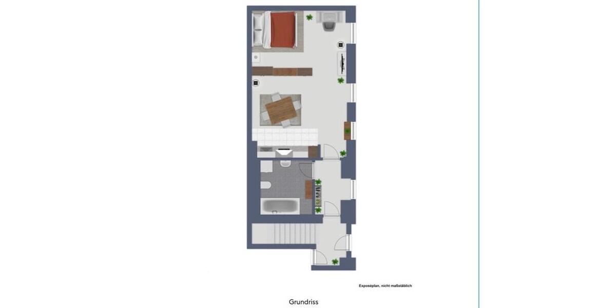 Hochparterre Magdeburg Brückfeld - 1 Zimmer, 41 m&sup2;, 645&euro; | Angebot:27627238