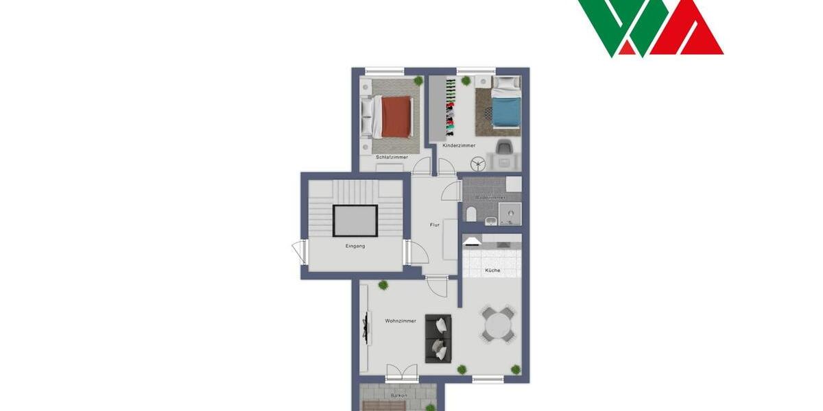 Etagenwohnung Magdeburg Großer Silberberg - 3 Zimmer, 56 m&sup2;, 336&euro; | Angebot:24626021