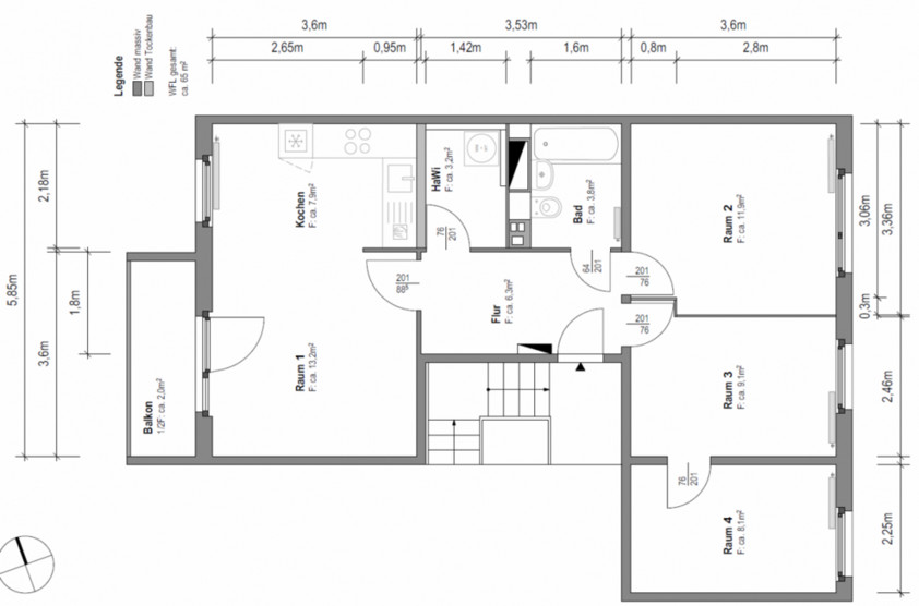 Wohnung zum Mieten in Magdeburg 434,41 € 65.82 m² 4 zimmer