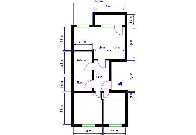Etagenwohnung Magdeburg Ottersleben - 3 Zimmer, 58 m&sup2;, 428&euro; | Angebot:27700292