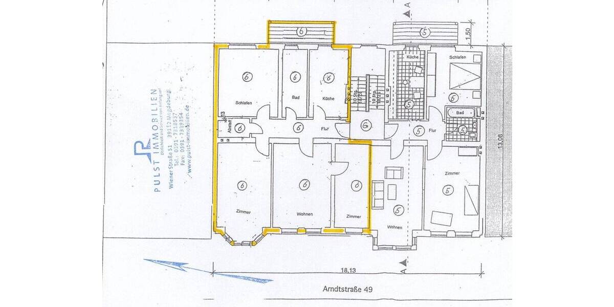 Etagenwohnung Magdeburg Stadtfeld Ost - 4 Zimmer, 110 m&sup2;, 220.000&euro; | Angebot:26358347