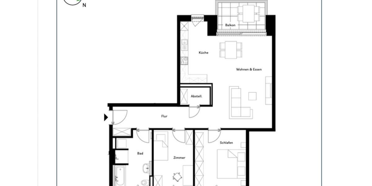 Etagenwohnung Magdeburg Ottersleben - 3 Zimmer, 90 m&sup2;, 1.090&euro; | Angebot:26544750