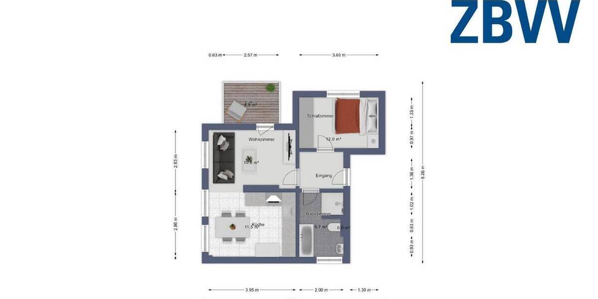 Etagenwohnung Magdeburg Stadtfeld Ost - 2 Zimmer, 55 m&sup2;, 399&euro; | Angebot:26292707
