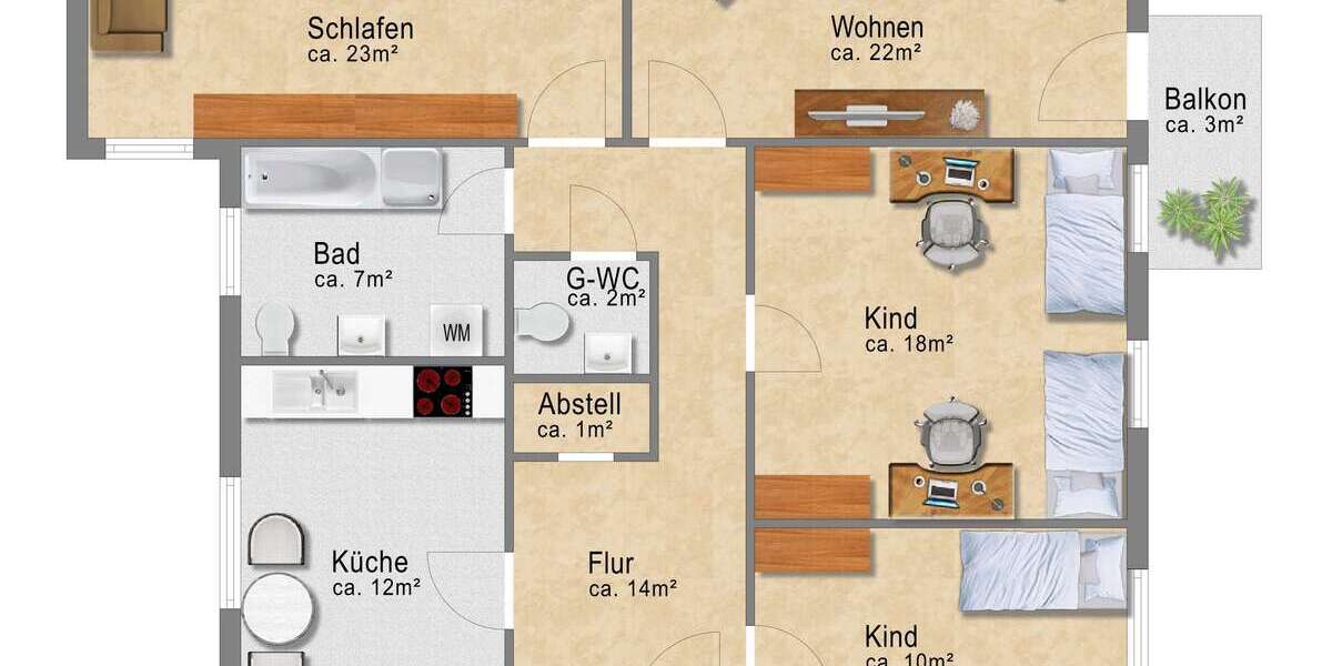 ruhige 4 Zimmer-Wohnung im Hinterhaus ***frisch renoviert*** mit Balkon - Dachgeschoßwohnung Magdeburg Sudenburg | Angebot:10983288