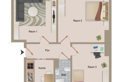 Wohnung Magdeburg Diesdorf - 3 Zimmer, 67 m&sup2;, 571&euro; | Angebot:25568992