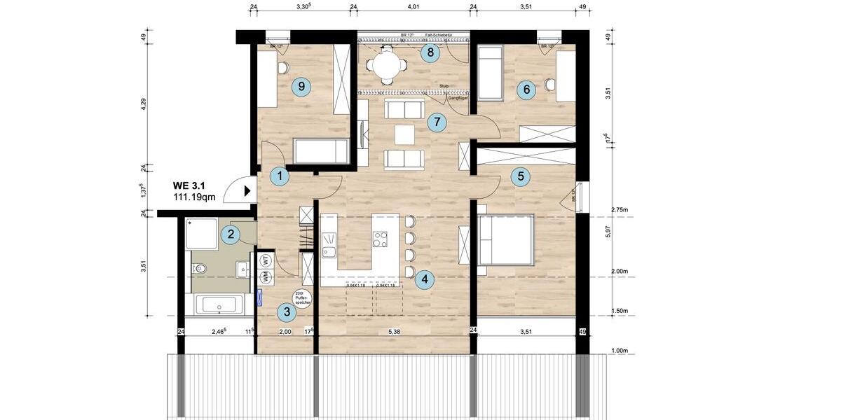 Dachgeschoßwohnung Barleben - 4 Zimmer, 111 m&sup2;, 1.557&euro; | Angebot:24866476