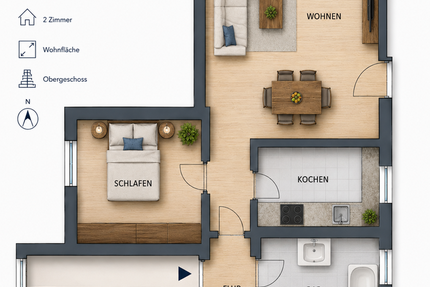 Wohnung Magdeburg Leipziger Straße - 2 Zimmer, 46 m&sup2;, 305&euro; | Angebot:27162396