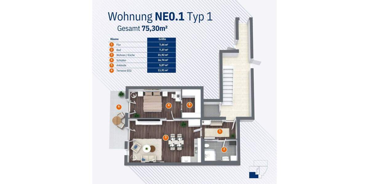 Etagenwohnung Magdeburg / Buckau Buckau - 2 Zimmer, 75 m&sup2;, 353.910&euro; | Angebot:24221458