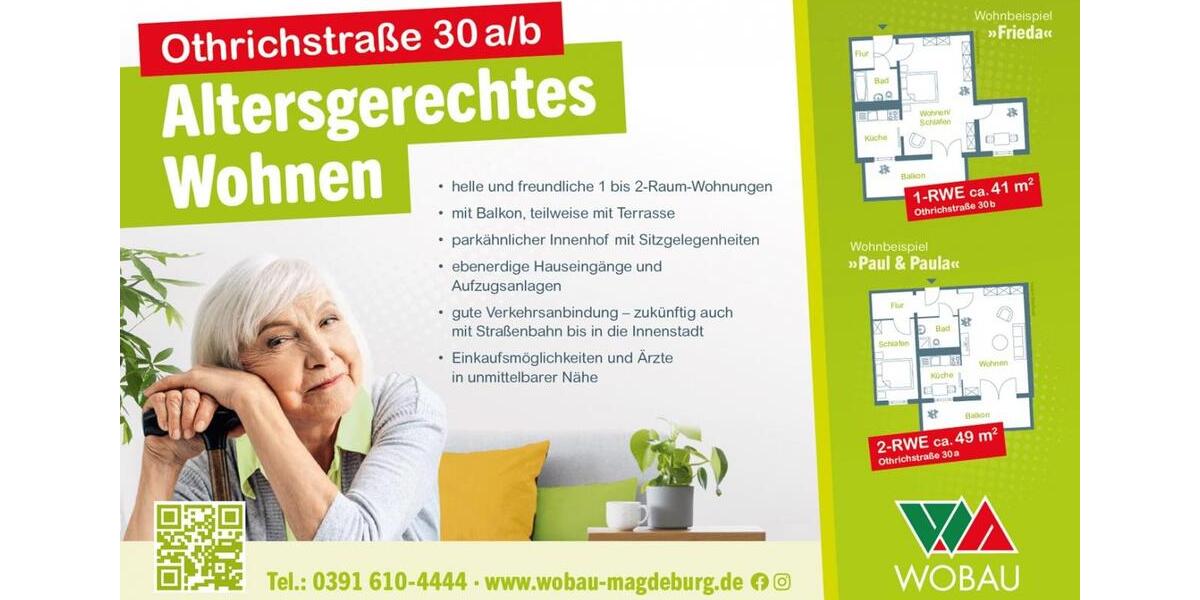 Etagenwohnung Magdeburg Großer Silberberg - 1 Zimmer, 36 m&sup2;, 216&euro; | Angebot:24766017