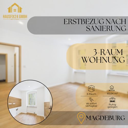 Etagenwohnung Magdeburg - 3 Zimmer, 65 m&sup2;, 637&euro; | Angebot:26692667