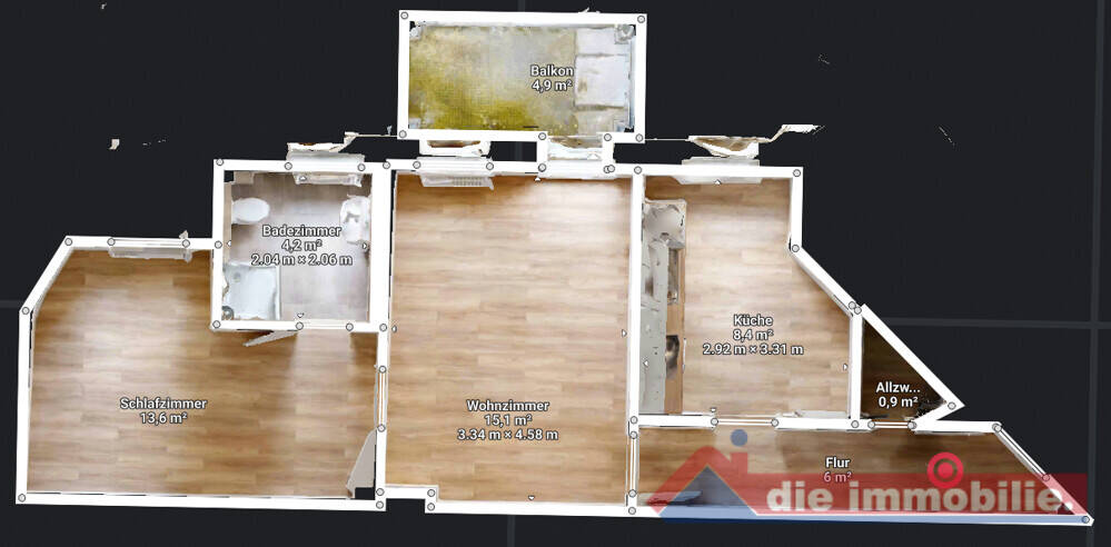 Etagenwohnung Magdeburg / Sudenburg Sudenburg - 2 Zimmer, 52 m&sup2;, 445&euro; | Angebot:26018426