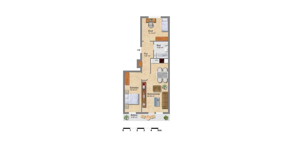 frisch renovierte 3 Zimmer-Wohnung mit Balkon und Tageslichtbad *ab sofort verfügbar* 3 zimmer