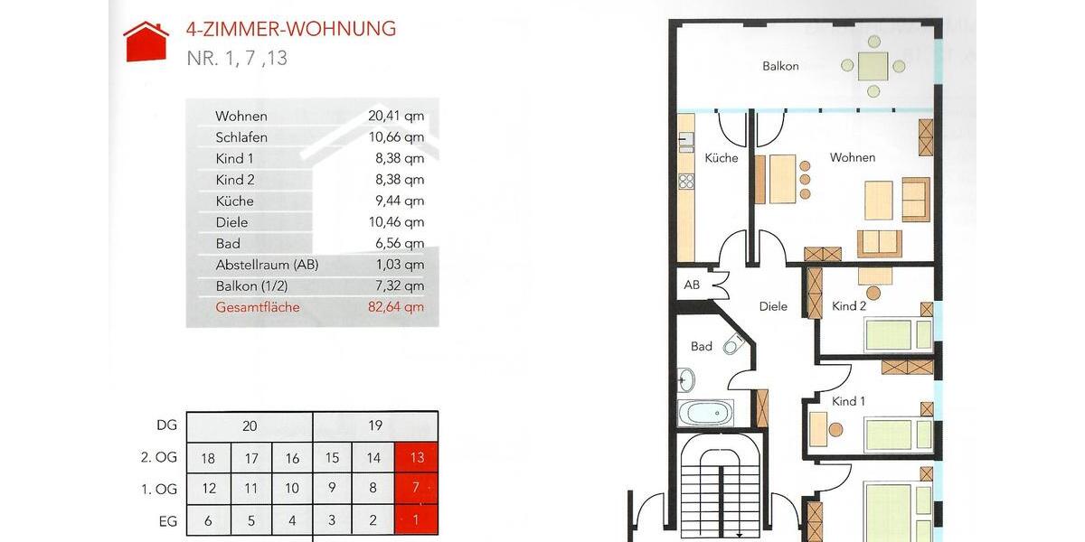 Etagenwohnung Magdeburg Brückfeld - 4 Zimmer, 83 m&sup2;, 160.000&euro; | Angebot:26374809