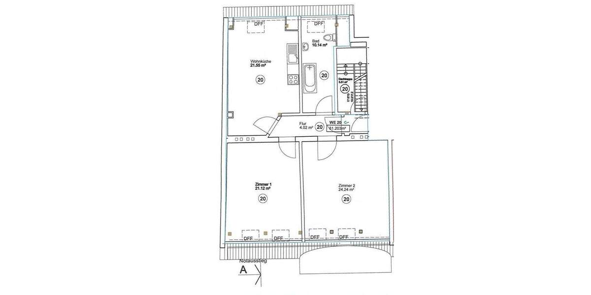 Etagenwohnung Magdeburg Westerhüsen - 3 Zimmer, 81 m&sup2;, 609&euro; | Angebot:24885031