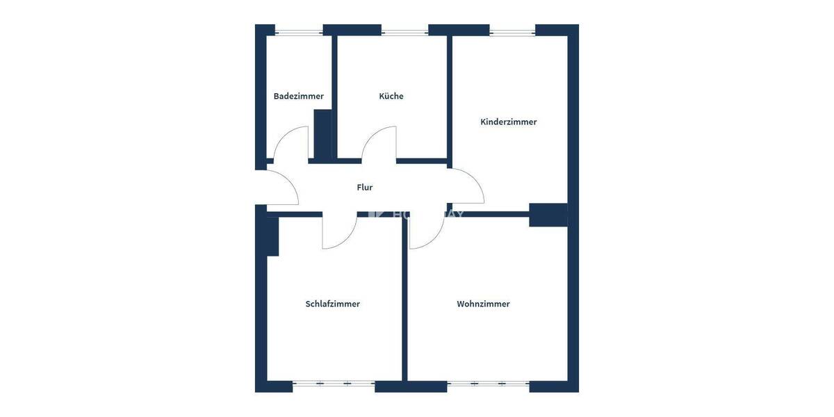 Etagenwohnung Magdeburg Stadtfeld West - 3 Zimmer, 60 m&sup2;, 90.000&euro; | Angebot:26826003