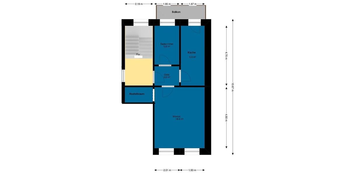 Etagenwohnung Magdeburg Leipziger Straße - 1 Zimmer, 48 m&sup2;, 350&euro; | Angebot:25321024